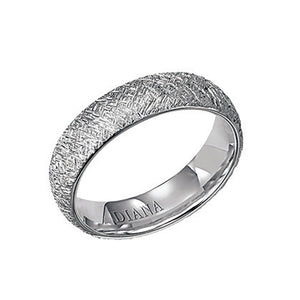 Diana 14K White Gold Comfort Fit Artisan / Rolled  Edg Wedding Band