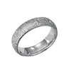 Diana 14K White Gold Comfort Fit Artisan / Rolled  Edg Wedding Band