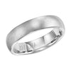 Diana 18K White Gold Comfort Fit Brush / Rolled Edge Wedding Band