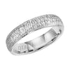 Diana 14K White Gold Comfort Fit Micro Hammer/Rolled Edge Wedding Band