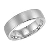 Diana 14K White Gold Comfort Fit Brush / Rolled Edge Wedding Band