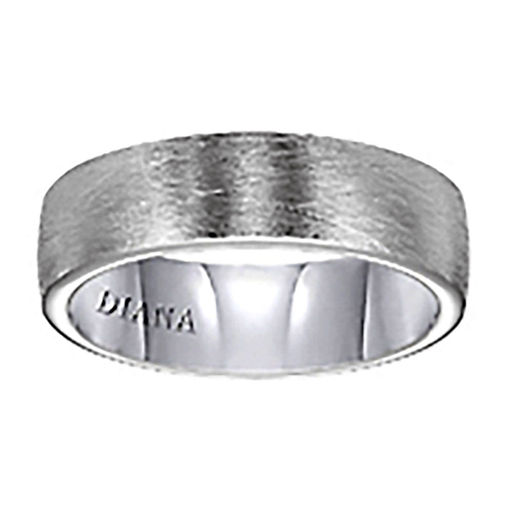 Diana 14K White Gold Comfort Fit Wire / Rolled Edge Wedding Band