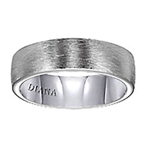 Diana 14K White Gold Comfort Fit Wire / Rolled Edge Wedding Band