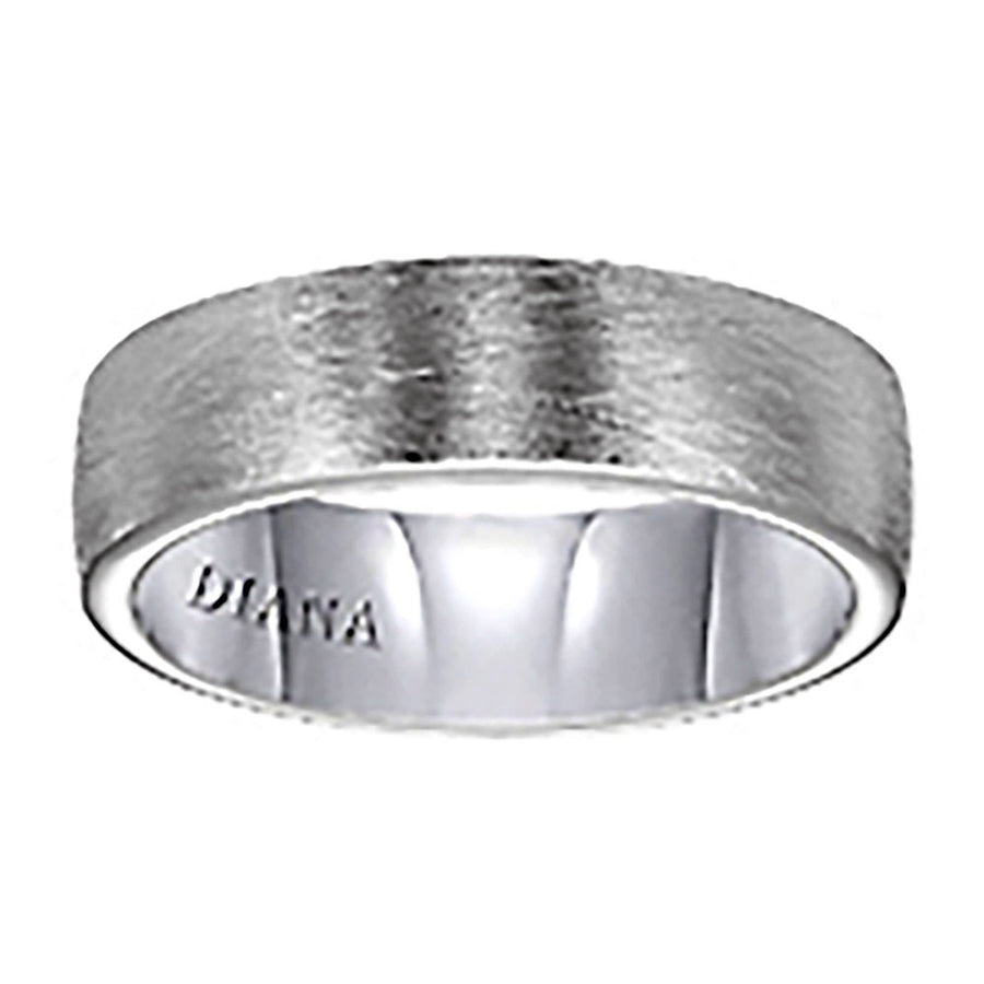 Diana 14K White Gold Comfort Fit Wire / Rolled Edge Wedding Band