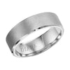 Diana 14K White Gold Comfort Fit Lustre Flat Broken Edge Wedding Band