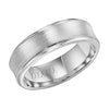 Diana 14K White Gold Comfort Fit Brush Concave Broken Edge Wedding Band