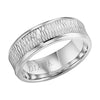 Diana 14K White Gold Comfort Fit Hammer Concave Broken Edge Wedding Band