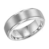 Diana 14K White Gold Comfort Fit Lustre LD W/RD STP Edge Wedding Band
