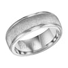 Diana 14K White Gold Comfort Fit Vertic LD W/RD STP Edge Wedding Band