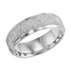 Diana 14K White Gold Comfort Fit Artisan Beveled Edge Wedding Band