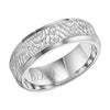 Diana 14K White Gold Comfort Fit Micro Hammer Edge Wedding Band