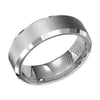 Diana 14K White Gold Comfort Fit Lustre Beveled Edge Wedding Band