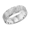 Diana 14K White Gold Comfort Fit Vertical Beveled Edge Wedding Band