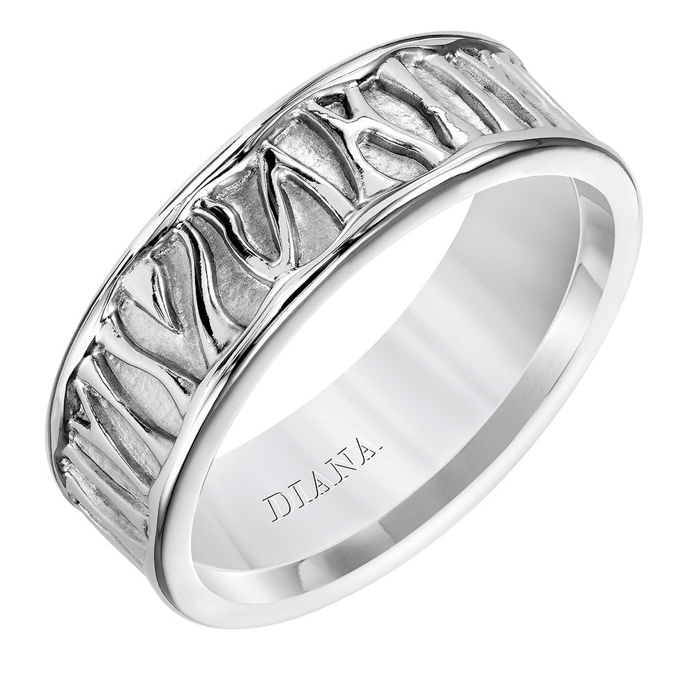 Diana 14K 7mm White Gold Soft Sand Band Wedding Band