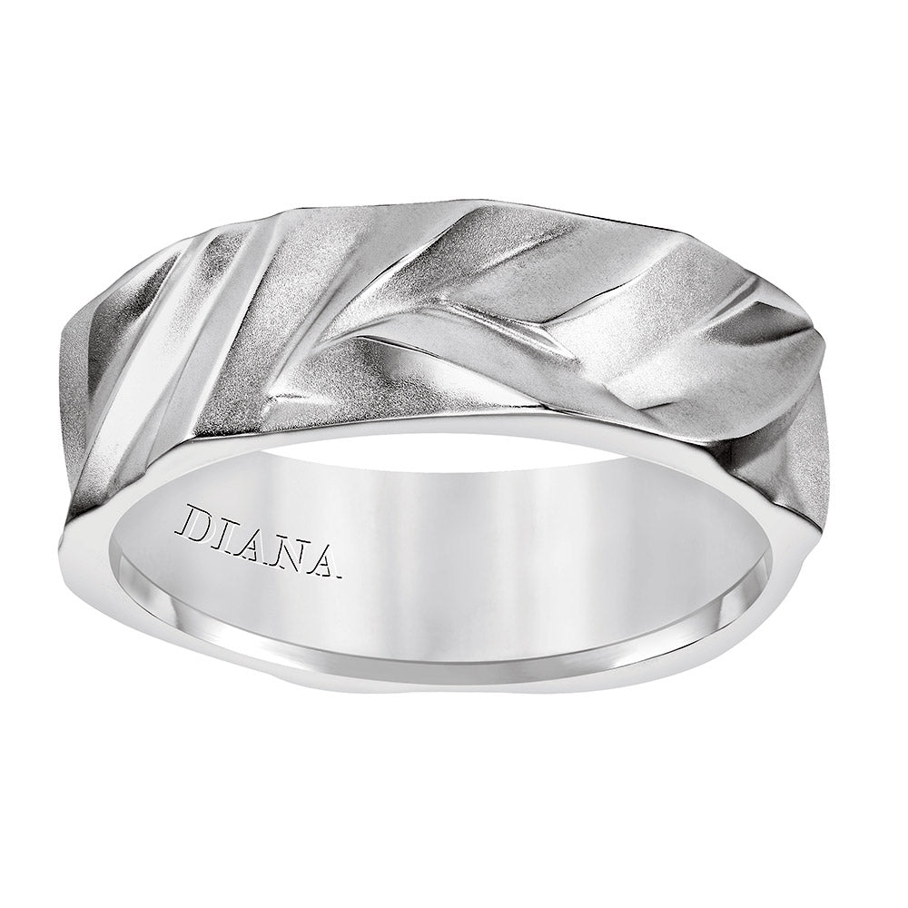 Diana 14K 7mm White Gold Soft Sand Band Wedding Band