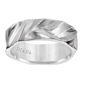 Diana 14K 7mm White Gold Soft Sand Band Wedding Band