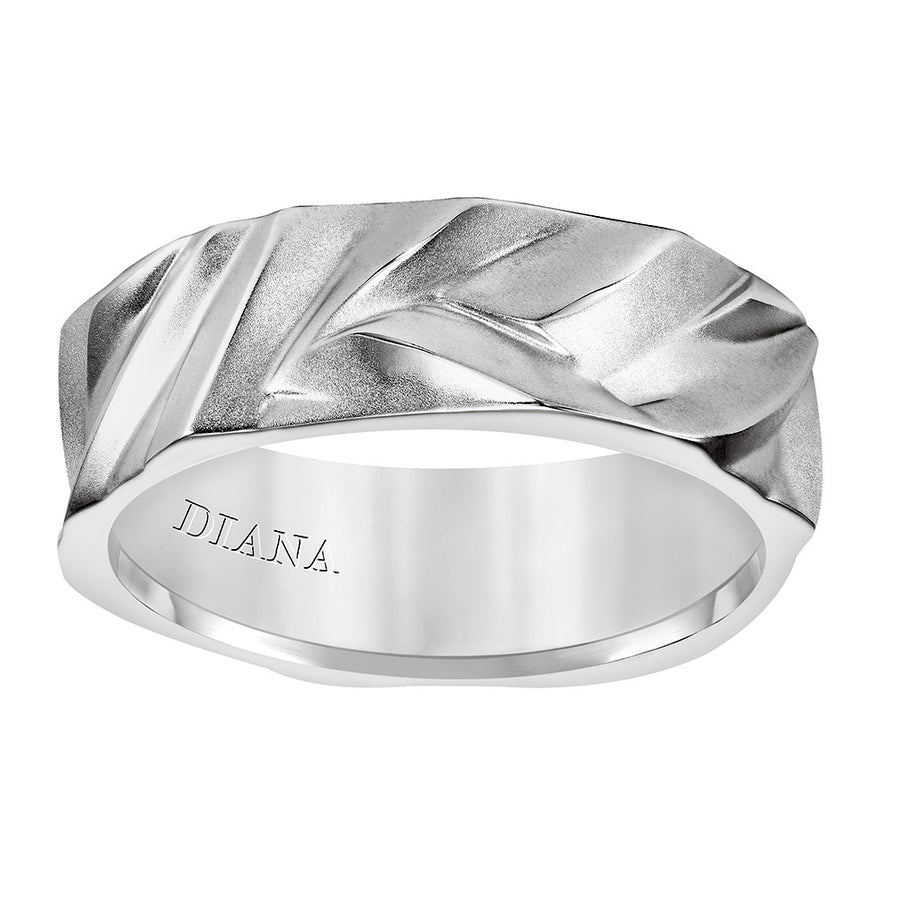 Diana 14K 7mm White Gold Soft Sand Band Wedding Band