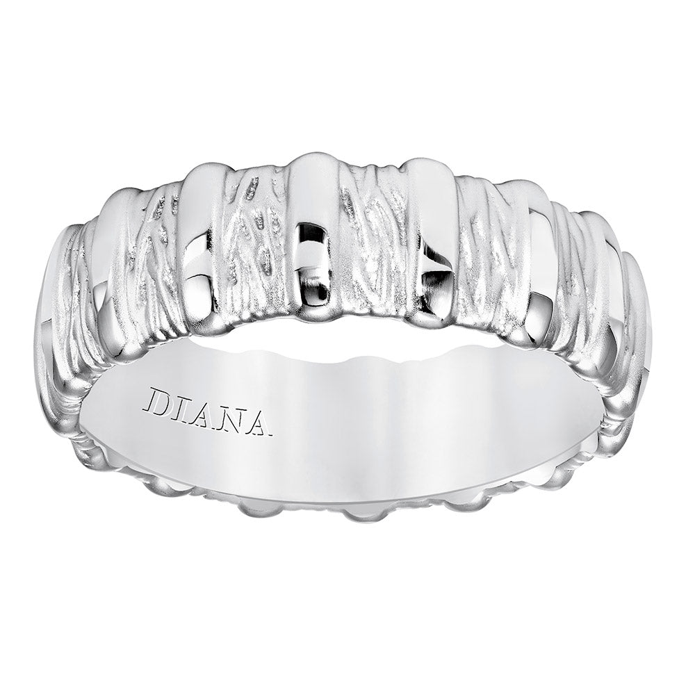 Diana 14K 7mm White Gold Soft Sand Band Wedding Band