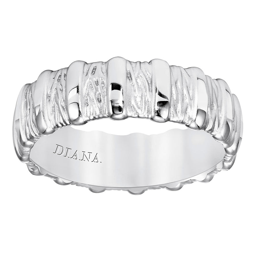 Diana 14K 7mm White Gold Soft Sand Band Wedding Band