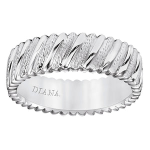 Diana 14K 7mm White Gold Soft Sand Band Wedding Band
