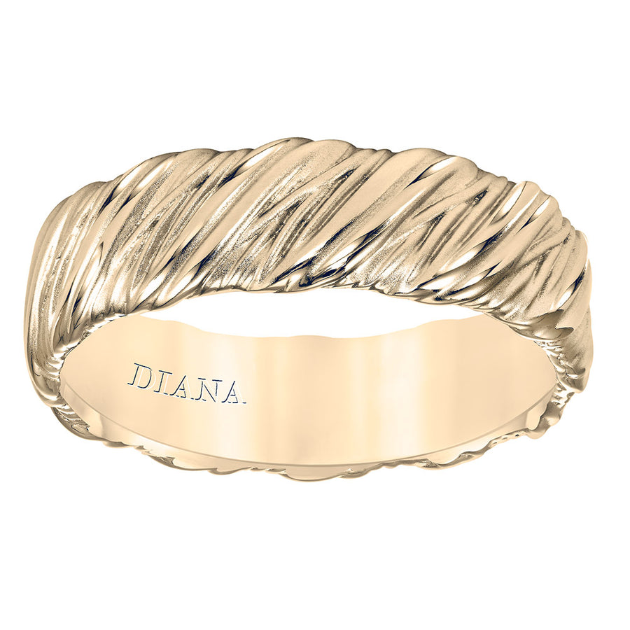 Diana 14K 7mm Yellow Gold Soft Sand Band Wedding Band