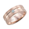 Diana 14K Rose Gold Satin Finish and Diamond Detail Engraved Comfort Fit Wedding Band