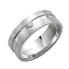 Diana 14K White Gold Satin Finish and Diamond Detail Engraved Comfort Fit Wedding Band