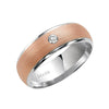 Diana 14K White & Rose Gold Comfort Fit Carbide Finish and Diamond Detail Wedding Band