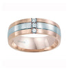 Diana 14K Rose & White Gold Satin Finish and Diamond Detail Two-toned Comfort Fit Wedding Band