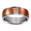 Diana 14K White & Rose Gold Diamond Detail Two-toned Comfort Fit Wedding Band