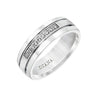 Diana 14K White Gold Satin Finish and Low Dome with Flat Edges Men's Diamond Wedding Band