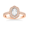 Artcarved Bridal Mounted Mined Live Center Vintage Halo Engagement Ring Sophia 14K Rose Gold