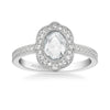 Artcarved Bridal Mounted Mined Live Center Vintage Halo Engagement Ring 18K White Gold