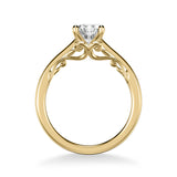 Artcarved Bridal Mounted with CZ Center Classic Lyric Engagement Ring Carly 14K Yellow Gold