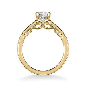 Artcarved Bridal Mounted with CZ Center Classic Lyric Engagement Ring Carly 14K Yellow Gold