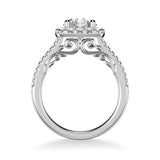Artcarved Bridal Mounted with CZ Center Classic Lyric Diamond Engagement Ring Loni 14K White Gold