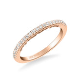Artcarved Bridal Mounted with Side Stones Classic Lyric Diamond Wedding Band Loni 18K Rose Gold