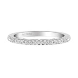 Artcarved Bridal Mounted with Side Stones Classic Lyric Diamond Wedding Band Loni 14K White Gold