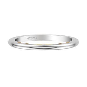 Artcarved Bridal Band No Stones Classic Lyric Diamond Wedding Band Cleo 14K White Gold Primary & 14K Yellow Gold