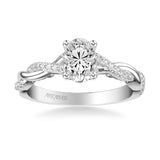 Artcarved Bridal Mounted with CZ Center Contemporary Lyric Engagement Ring Tilda 18K White Gold