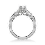 Artcarved Bridal Mounted with CZ Center Contemporary Lyric Engagement Ring Tilda 18K White Gold