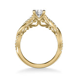 Artcarved Bridal Mounted with CZ Center Contemporary Lyric Engagement Ring Tilda 18K Yellow Gold