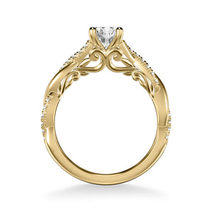 Artcarved Bridal Mounted with CZ Center Contemporary Lyric Engagement Ring Tilda 18K Yellow Gold