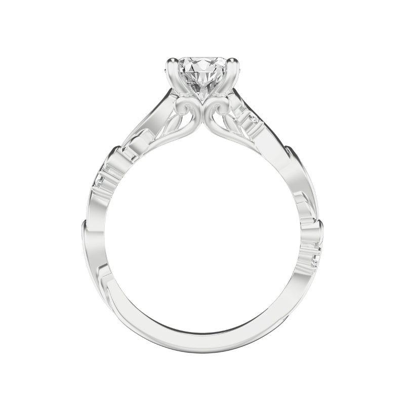 Artcarved Bridal Mounted with CZ Center Contemporary Lyric Engagement Ring 14K White Gold