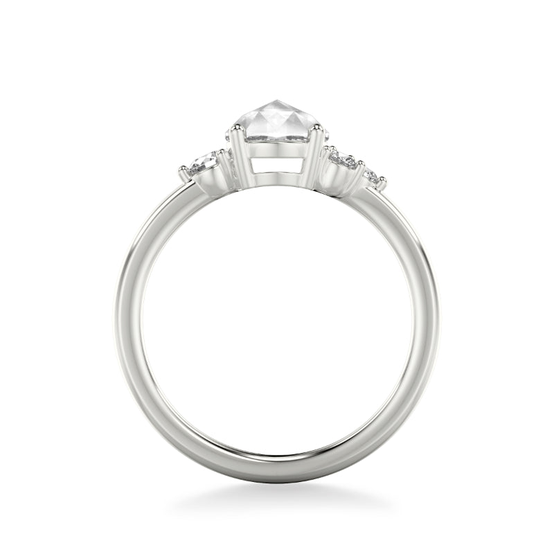 Artcarved Bridal Mounted Mined Live Center Contemporary Diamond Engagement Ring 14K White Gold