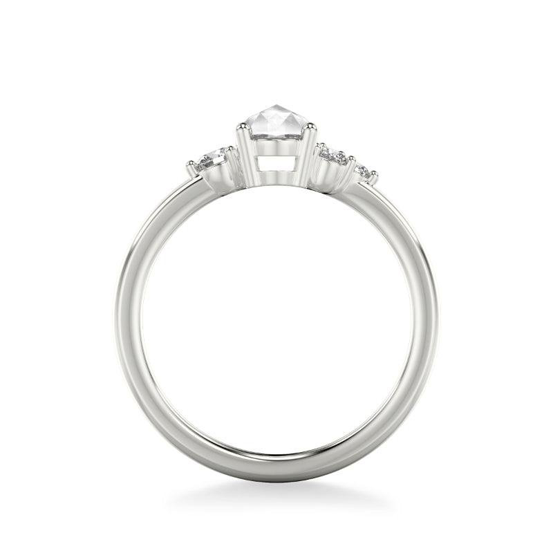 Artcarved Bridal Mounted Mined Live Center Contemporary Diamond Engagement Ring 14K White Gold