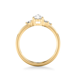 Artcarved Bridal Mounted Mined Live Center Contemporary Diamond Engagement Ring 14K Yellow Gold