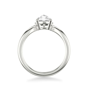 Artcarved Bridal Mounted Mined Live Center Contemporary Diamond Engagement Ring 14K White Gold