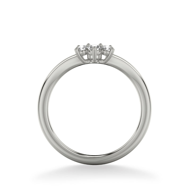 Artcarved Bridal Mounted with Side Stones Contemporary Diamond Wedding Band 14K White Gold