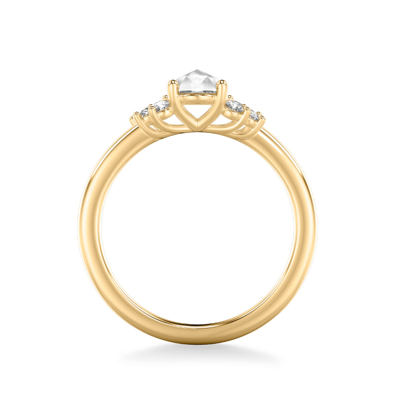 Artcarved Bridal Mounted Mined Live Center Contemporary Diamond Engagement Ring 14K Yellow Gold